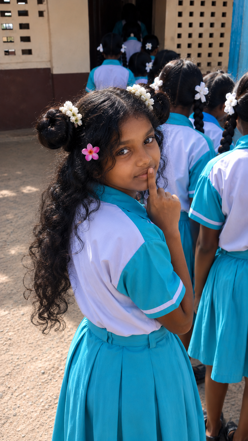 Priya as a school girl