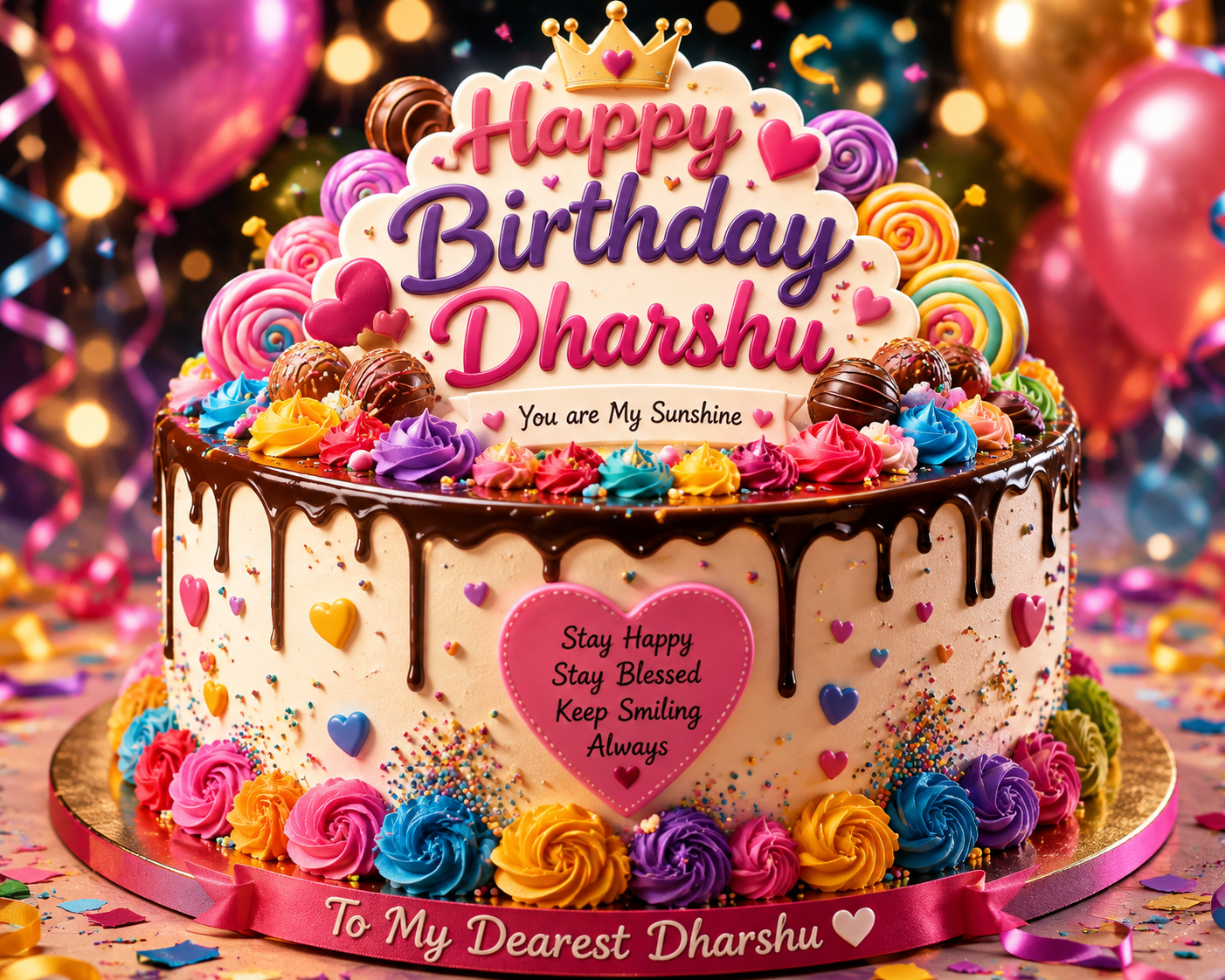 Colourful birthday cake